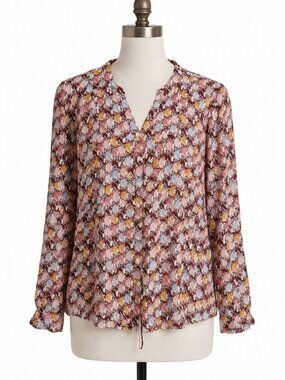 ModCloth Cat Top Size Medium Button Front Kittens Feline Long Sleeve Blouse